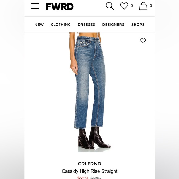 NWOT Grlfrnd the Cassidy Mid Rise Straight Leg denim - Picture 5 of 16